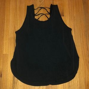 Black criss cross workout tank top